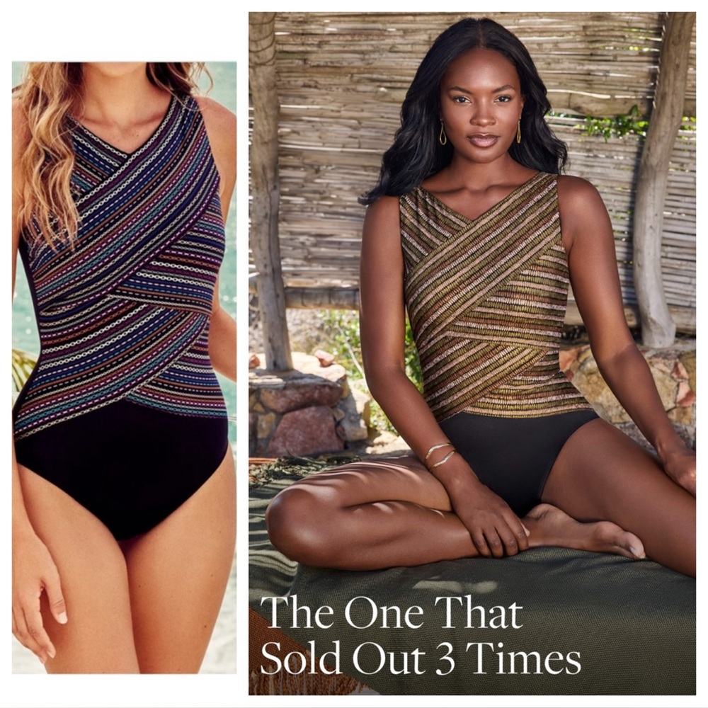 NWT! Miraclesuit Shimmer Links Brio One Piece Swimsuit